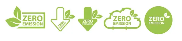 Nulla Kibocsátás Karbonsemleges Zéró Üvegházhatásúgáz Kibocsátási Célkitűzés Vektorillusztráció — Stock Vector