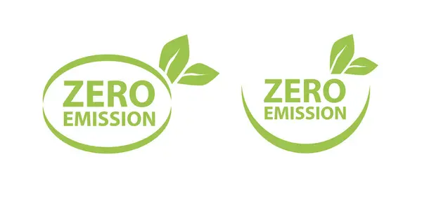 Geen Uitstoot Netto Nullabel Stempel Ontwerp Laat Zero Emission Carbon — Stockvector