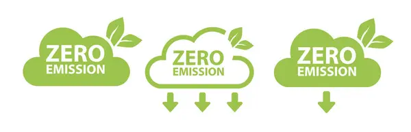 ゼロエミッション 中性炭素 温室効果ガス排出ゼロ目標について ベクトルイラスト — ストックベクタ
