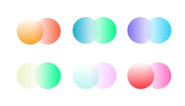 Şeffaf grafik tasarım daireleri elemanı. Yuvarlak şekillere bağlı. Şirket logosu. Vektör illüstrasyonu