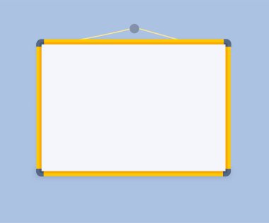 Ekran projektörü veya beyaz slayt tahtası görüntüsü. Düz çizgi film tarzı. Vektör illüstrasyonu