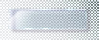 Vektör cam çerçeve. Şeffaf bir arkaplanda izole edilmiş. Vektör cam illüstrasyonu.