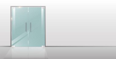 Cam kapılar şeffaf arkaplanda izole edilmiş. Vektör illüstrasyonu