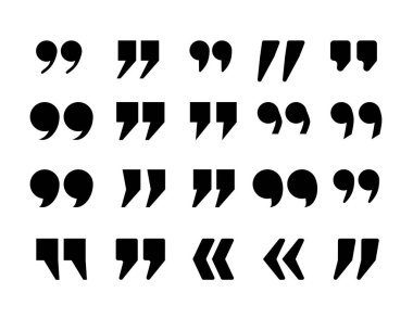 Quotation marks vector collection. Black quotes . Speech mark symbol. Vector illustration