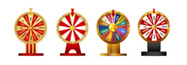 Şans çarkı, kumar geçmişi ve piyango kazanma konsepti için izole edilmiş vektör çizimi. Oyun için çark serveti ve büyük ikramiye. Vektör