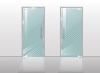 Cam kapılar şeffaf arkaplanda izole edilmiş. Vektör illüstrasyonu