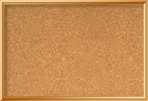 Ahşap çerçeveli mantar tahta. Şeffaf arka planda kahverengi desenli boş mantar. İş bildirim panosu. Vektör illüstrasyonu