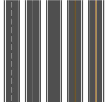 Yolları ve yüksek yolları bükmek. Yol kıvrımları geometrik tasarım, cadde kavşağı. Düz çizgi film yolları. Vektör illüstrasyonu