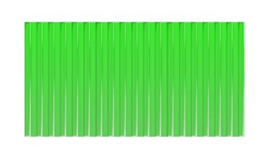 Çitler, duvarlar, çatılar için galvanize demir yeşili. Evin yuvarlak metal çatı kaplamasını yenilemiş. Profilli çarşaf. Vektör illüstrasyonu
