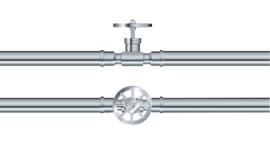 Boru. Metalik borular tesisat tesisatı. Endüstri boru hattı. Vektör illüstrasyonu
