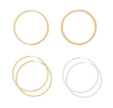 Altın daire çerçeve seti. Altın halkalar çerçeveler. Yuvarlak parlak tasarım elementi. Vektör illüstrasyonu