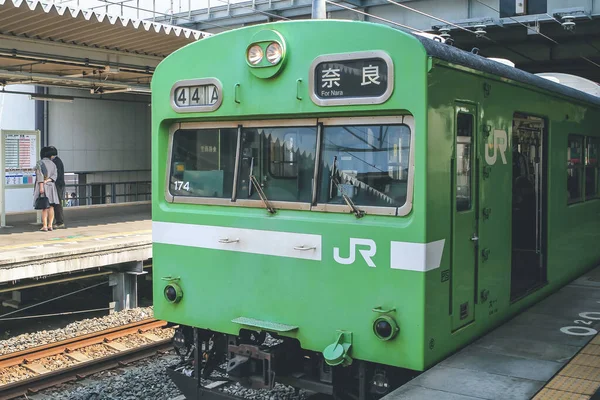 Groene Trein Het Station Van Kyoto April 2012 — Stockfoto