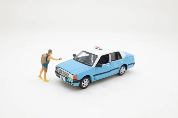 Figura Homem Tentando Chamar Táxi — Fotografia de Stock
