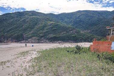 Sai Wan plajının manzarası, hk 22 Ekim 2022