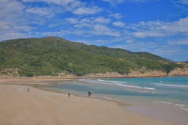 Sai Wan plajının manzarası, hk 22 Ekim 2022