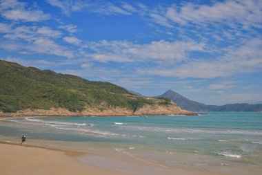 Sai Wan plajının manzarası, hk 22 Ekim 2022