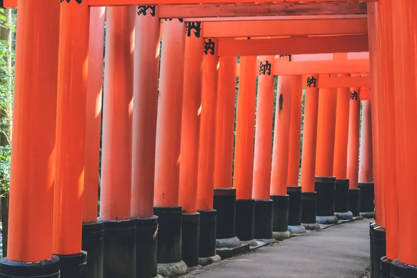 Red Pole Torii Fushimi Inari Taisha Kyoto April 2012 — Stock Photo, Image