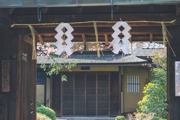Porta Tradizionale Legno Santuario Fushimi Inari Kyoto Aprile 2012 — Foto Stock