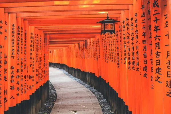 Red Torii Gates Fushimi Inari Shrine Kyoto Japan April 2012 — Stock Photo, Image