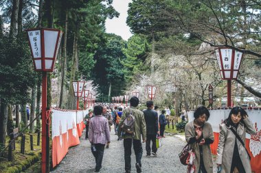 10 Nisan 2012 Sakura ağaçlı turistler Daigo ji bahçesinde