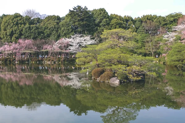 Abril 2012 Kioto Japón Estanque Del Santuario Heian Temporada Primavera —  Fotos de Stock