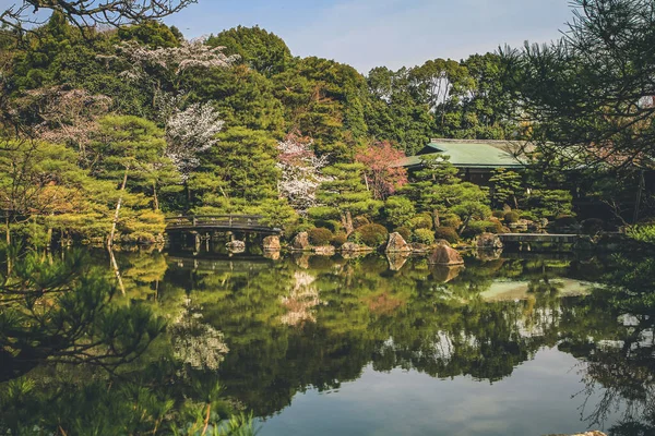 stock image 10 April 2012 Kyoto, Japan spring at Heian Shrines pond garden.