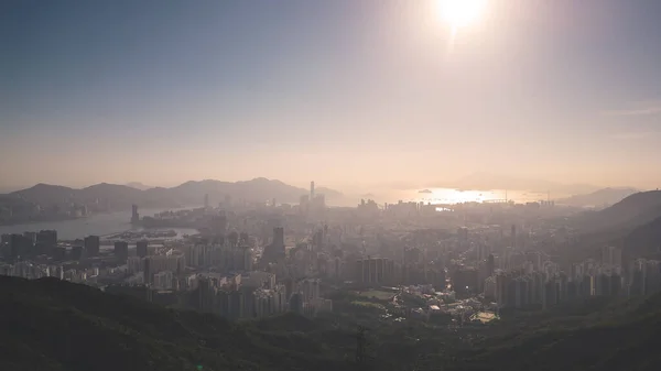 stock image 20 May 2022 Misty Hong Kong skyline, looking from Fei Ngo Shan