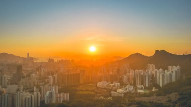 Kowloon Tepesi 'nden Hong Kong Skyline 20 Mayıs 2022