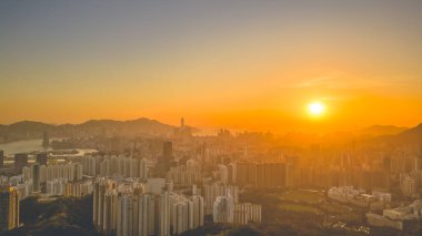 Kowloon Tepesi 'nden Hong Kong Skyline 20 Mayıs 2022