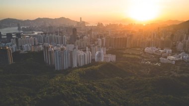 Kowloon Tepesi 'nden Hong Kong Skyline 20 Mayıs 2022