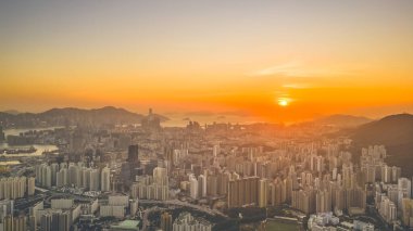 Kowloon Tepesi 'nden Hong Kong Skyline 20 Mayıs 2022