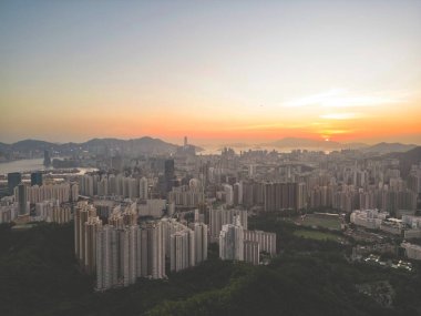 Kowloon Tepesi 'nden Hong Kong Skyline 20 Mayıs 2022