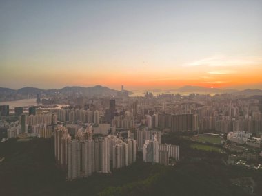 Kowloon Tepesi 'nden Hong Kong Skyline 20 Mayıs 2022
