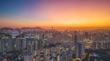 Kowloon Tepesi 'nden Hong Kong Skyline 20 Mayıs 2022