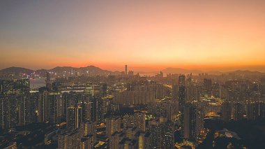Kowloon Tepesi 'nden Hong Kong Skyline 20 Mayıs 2022