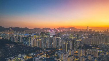 Kowloon Tepesi 'nden Hong Kong Skyline 20 Mayıs 2022