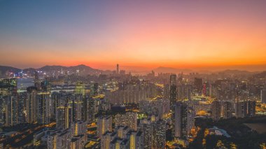 Kowloon Tepesi 'nden Hong Kong Skyline 20 Mayıs 2022