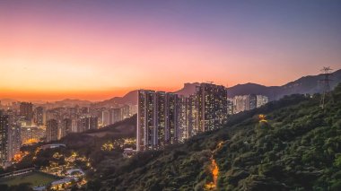 Kowloon Tepesi 'nden Hong Kong Skyline 20 Mayıs 2022