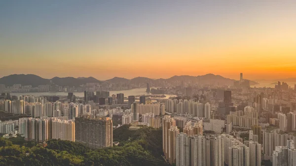 Horizonte Hong Kong Partir Pico Kowloon Maio 2022 — Fotografia de Stock