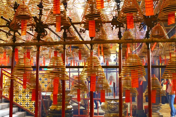 Marzec 2012 Wnętrze Świątyni Man Hong Kongu — Zdjęcie stockowe