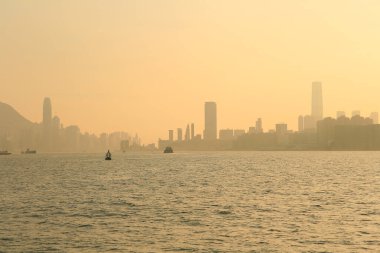 5 Haziran 2012 Victoria Limanı, Hong Kong 'un gün batımı