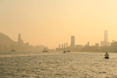 5 Haziran 2012 Victoria Limanı, Hong Kong 'un gün batımı