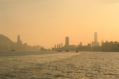 5 Haziran 2012 Victoria Limanı, Hong Kong 'un gün batımı