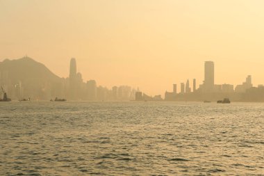 5 Haziran 2012 Victoria Limanı, Hong Kong 'un gün batımı