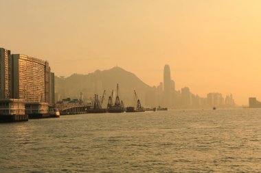 5 Haziran 2012 Victoria Limanı, Hong Kong 'un gün batımı