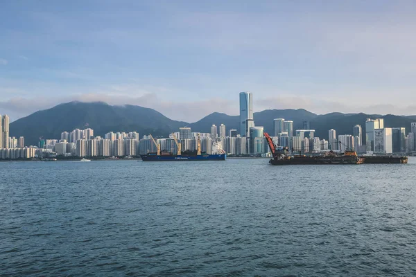 Χονγκ Κονγκ Πόλη Από Τον Ουρανό Για Lei Yue Mun — Φωτογραφία Αρχείου
