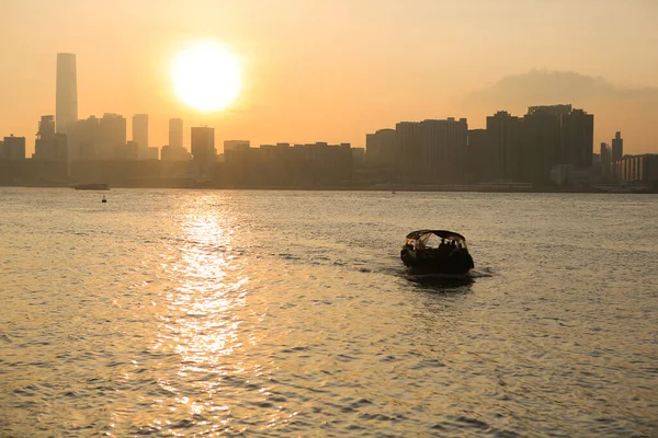 stock image 5 june 2012 the sunset of Victoria Harbour, hong kong