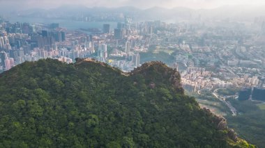 Lion Rock Dağı Peyzajı, Hong Kong 16 Kasım 2022
