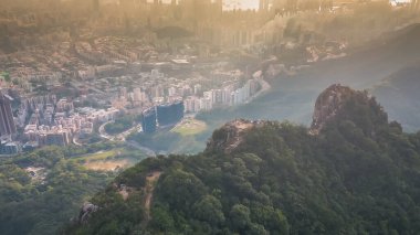 Lion Rock Dağı Peyzajı, Hong Kong 16 Kasım 2022