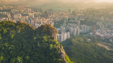 Lion Rock Dağı Peyzajı, Hong Kong 16 Kasım 2022